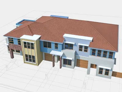 Townhouse 01 Low-poly 3D model