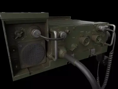 Military radio PRC-77 with amplifier AM-1777 Low-poly 3D model