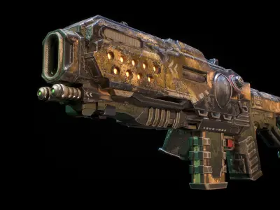 Hammervolt Rifle Low-poly 3D model