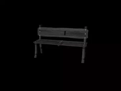 Wooden Bench Free low-poly 3D model order