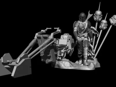 Mando mandalorian Star Wars STL files 3d printing collectibles  3D print model