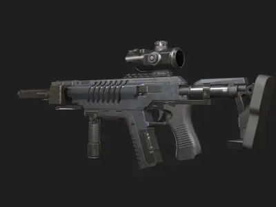 Mech Nuggets Gun Low-poly 3D model