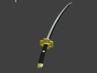 black Katana Zoro Free 3D model
