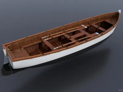 WW2 Italian 8m60cm Lifeboat Low-poly 3D model