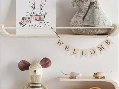 Children room Decor set 04 3D model