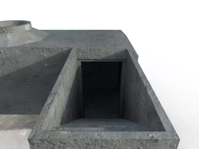 German WW2 machinegun bunker Low-poly 3D model