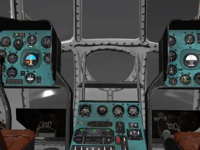 Rescue helicopter Low-poly 3D model