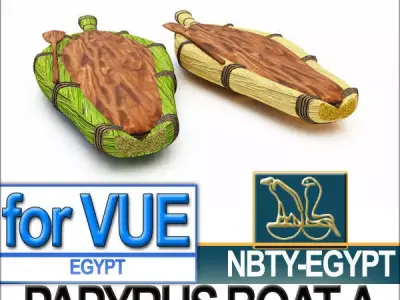 Ancient Egyptian Papyrus Boat A 3D model