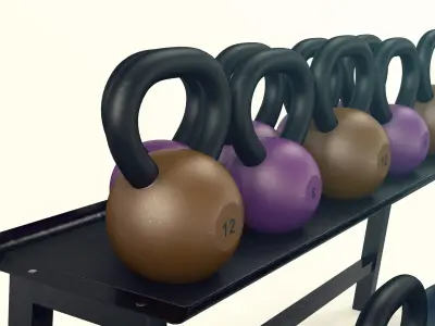 Kettlebells Rack 3D model