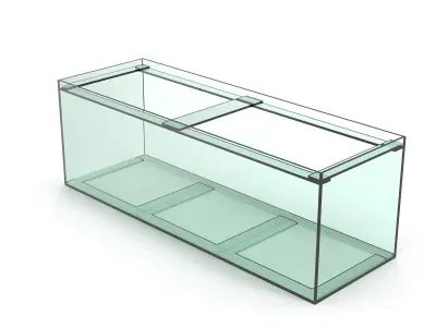 Aquarium glass fish tank Low-poly 3D model