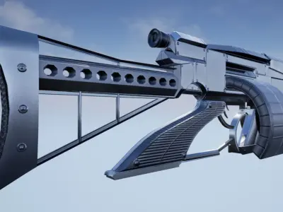 Futuristic Weapon Concept Low Poly Version Low-poly 3D model