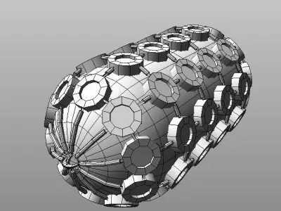 Yokohama pneumatic fenders 3d low-poly model Low-poly 3D model