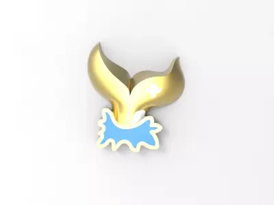 Necklace gold and logo 3D model