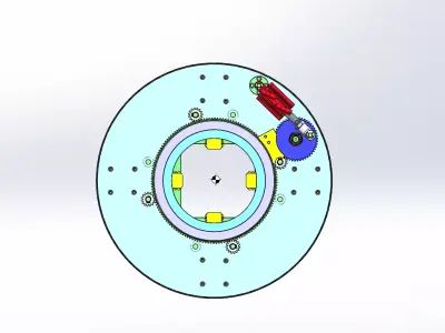 Four jaw synchronous clamping chuck 3D model