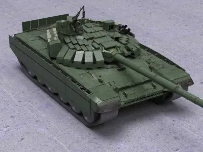 Russian T-72 main battle tank 3D model