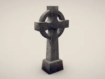 Celtic Cross gravestone Low-poly 3D model