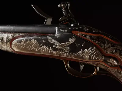 Vintage Gun - Realistic 3D Model Free 3D model