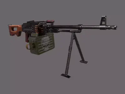 PKM Machine Gun Low-poly 3D model