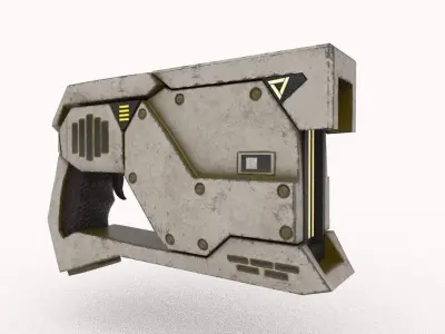 60 Gun Alphas Plus 2 Scifi Hand Gun Plus Tutorial Low-poly 3D model