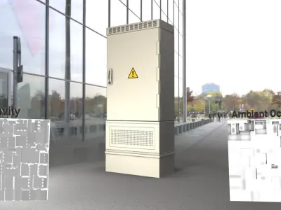Electrical Distribution Cabinet 76 Low-poly 3D model
