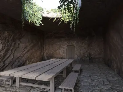 Rock Room Low Poly Low-poly 3D model