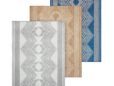 Ranya Tribal Blue Rug 3D model