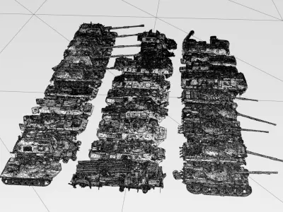Destroyed russian armored vehicles Vol2 3D model