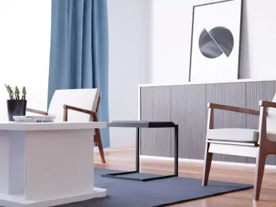 scandinavian living room Free low-poly 3D model