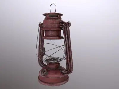 Antique Oil Lamp Low-poly 3D model
