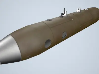 SUU-11 Pod With M-134 Minigun Low-poly 3D model