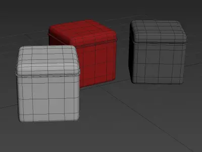 Ottoman cube stool Free 3D model