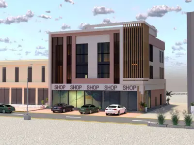 Modern Commercial Building A18 DWG SketchUp Model 3D model