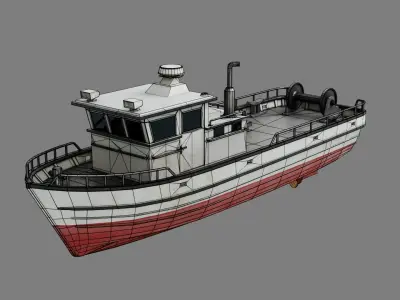 Lowpoly Fishing Boat Low-poly 3D model