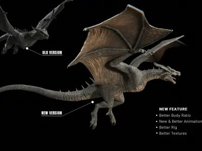 Dragon Wyvern Low-poly 3D model