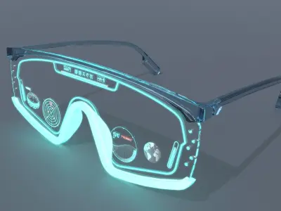 Sci fi military and Fashion glasses 3D model