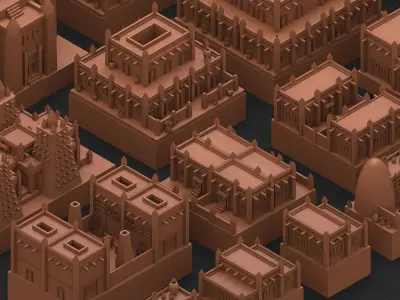 Vernacular Buildings pack Low-poly 3D model