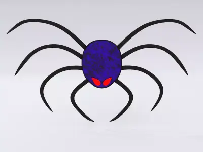 Spider sticker low poly 3d model 3D model