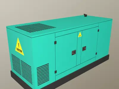 Industrial Power Generator Low Poly Low-poly 3D model