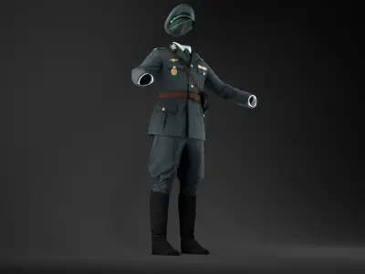 Police Uniform Low Poly Low-poly 3D model