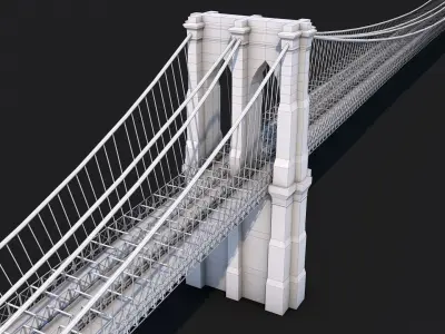 Brooklyn Bridge Low-poly 3D model