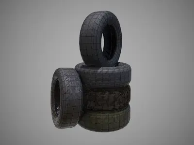 Low polyTire 01 PBR Game-ready   Low-poly 3D model