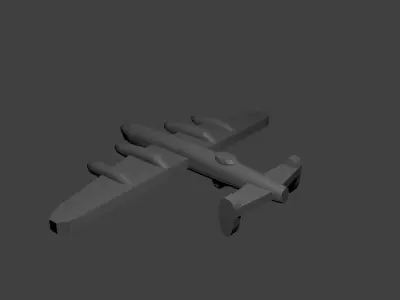 British Avro Lancaster Heavy Bomber Aircraft Free 3D print model