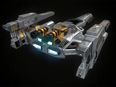 space fighter ship Free low-poly 3D model