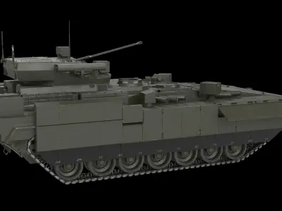 T-15 Armata Green Clean No Logo Low-poly 3D model