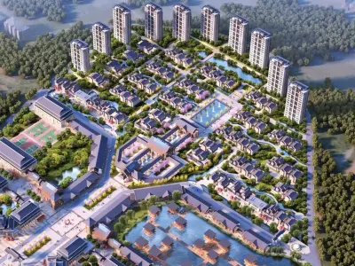 Contemporary Waterfront Masterplan 3D model