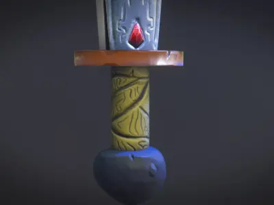 Fantasy magic sword Free low-poly 3D model