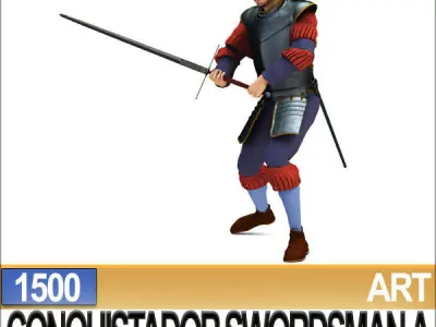 Conquistador Swordsman Props Poser Daz A 1500 3D model