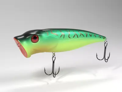 hard lure - colorful popper 3D model