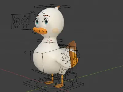 Rigged Cartoon Duck  Low Poly 3D Model Low-poly 3D model