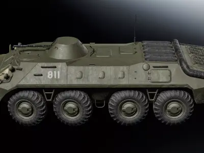 BTR-70 Russian APC Low-poly 3D model